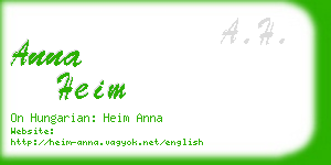 anna heim business card